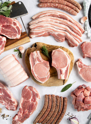 Formule 1/2 porc découpé et sa charcuterie (45kg) 285€